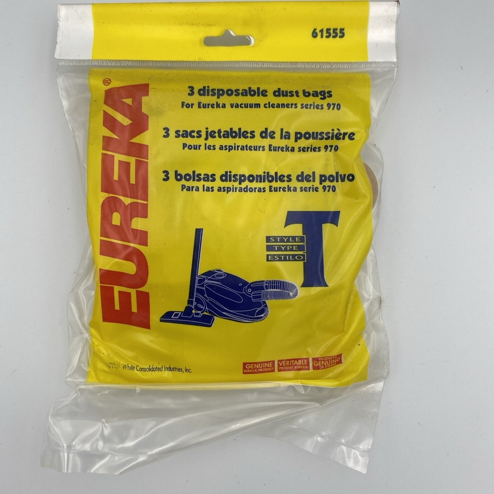 Eureka Package of 3 Genuine Eureka Disposable Style T Vacuum Bags New